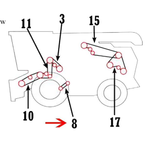Aftermarket H140404 750-1350 RPM Regular Fan Drive Belt Fits John Deere Combine CTS COB40-0697 - main